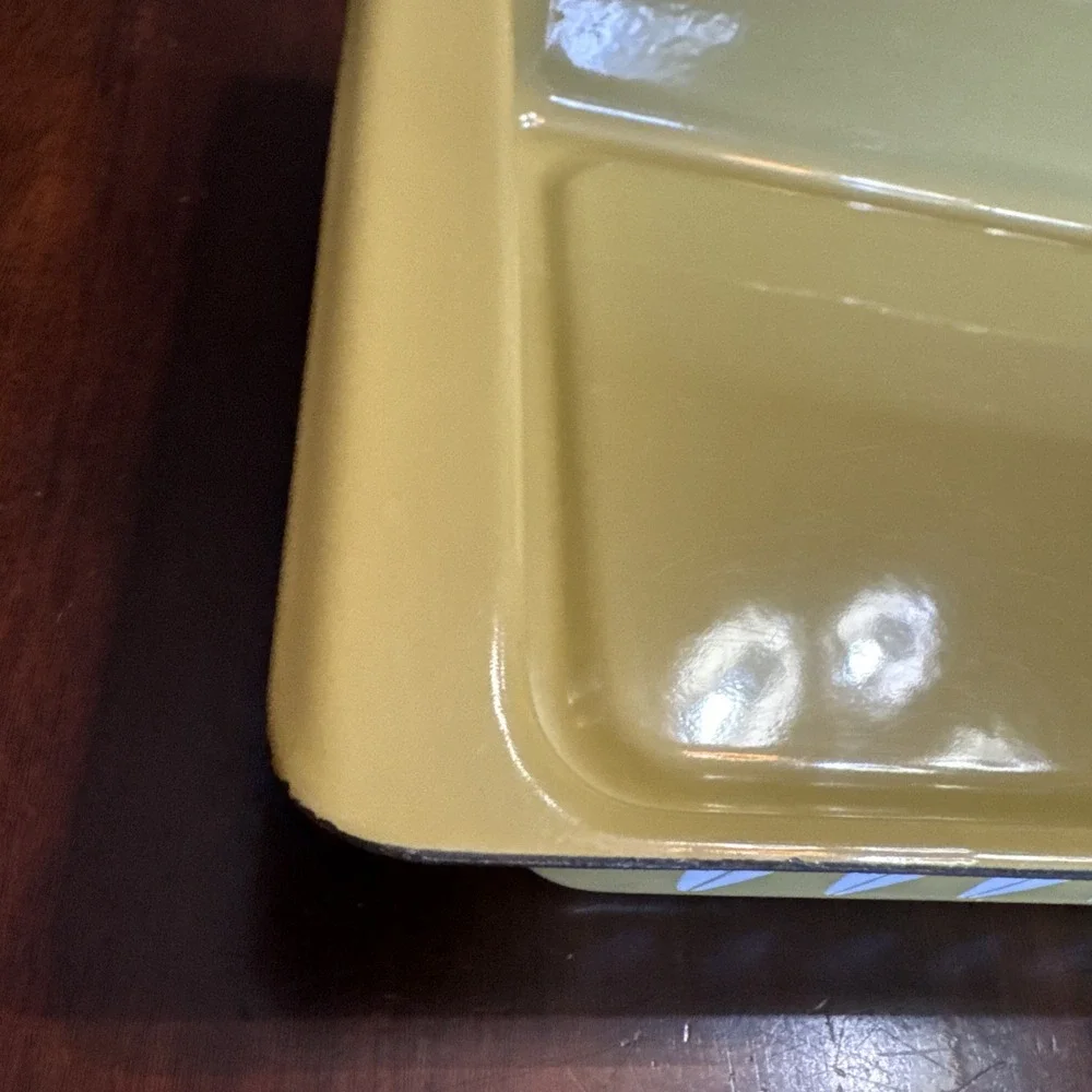 Cathrineholm Enamelware Lotus Baking Pan Green Lasanga Casserole Rectangular